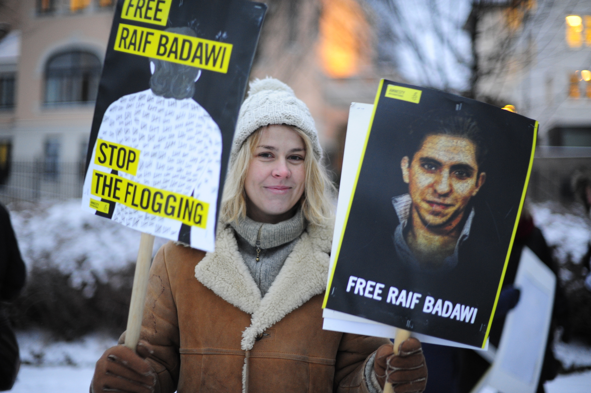 Demonstratie voor de vrijlating van blogger Raif Badawi (Oslo, Noorwegen, 2016)