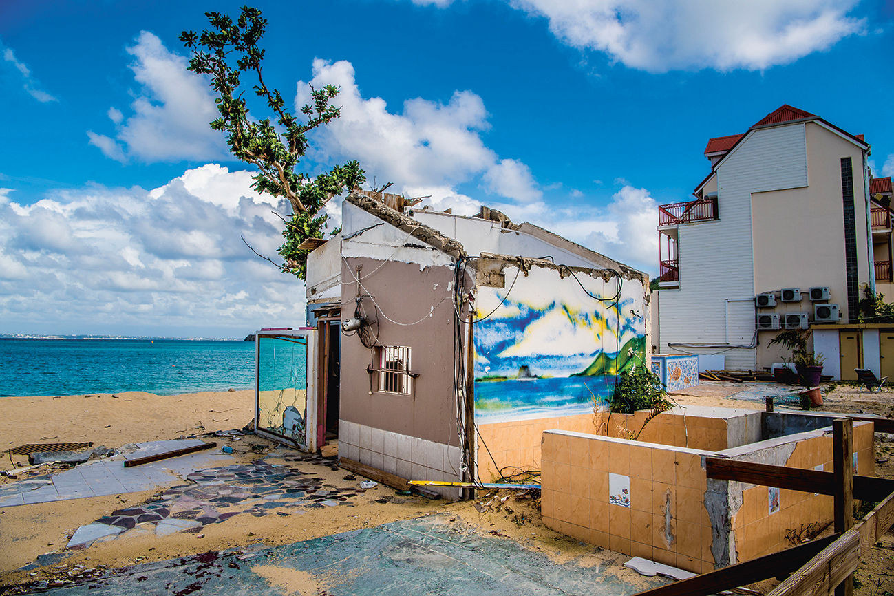 De orkaan Irma richtte in 2017 immense schade aan op Sint Maarten.