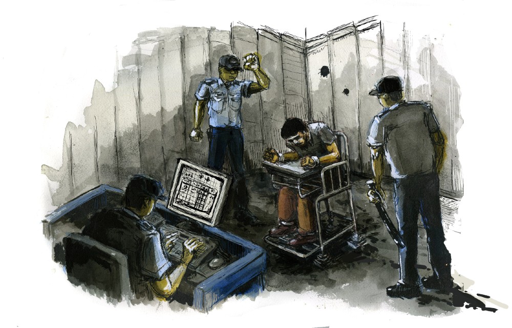 Ondervraging in een 'tijgerstoel'