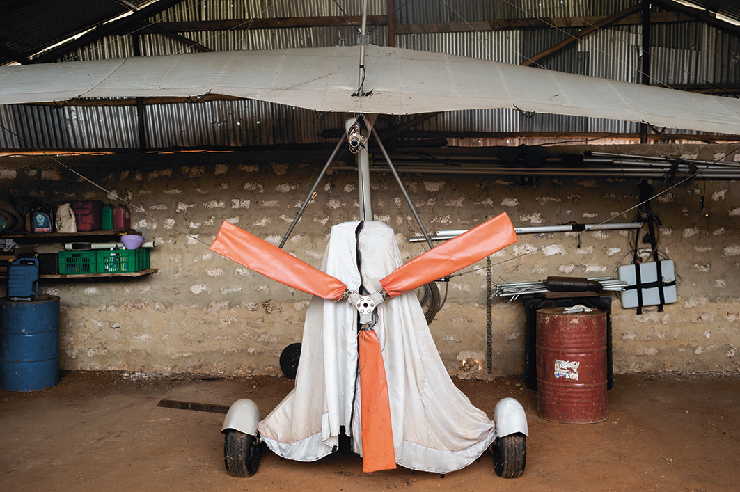 ©Jansen van Staden, Microlight. The reconstructed microlight, as it still stands in the shed, about a kilometre from the crash site, Ukunda, Kenya, 2017