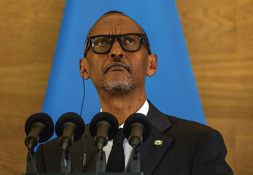 De Rwandese president Paul Kagame (mei 2021).